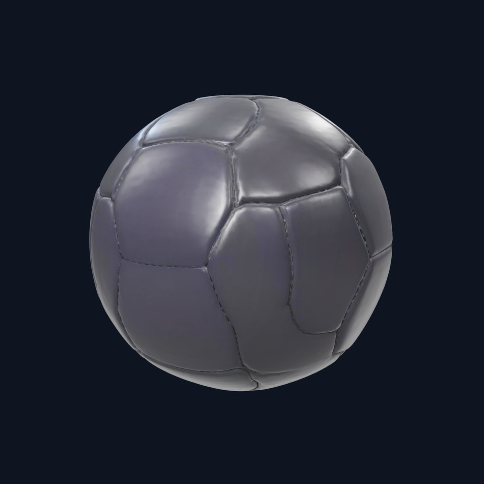 Sleek Black Soccer Ball model pack